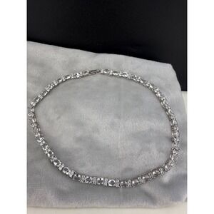 Vintage Rhinestone Necklace Prom Bridal  Sparkle 16"